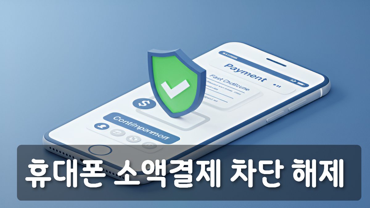 휴대폰 소액결제 차단 해제